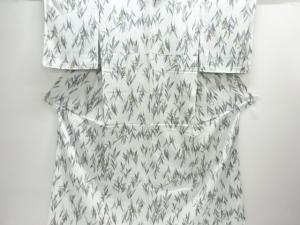 未使用品　草の実模様単衣小紋着物